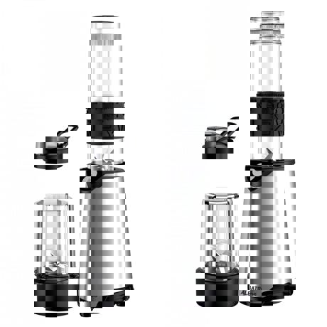 Blender Albatros Energy Mix, 600 W, 1 viteză (Pulse), Vas mixare 0.57 L, Lame inox, Râşniţă, Capac siguranţă, Negru/Inox